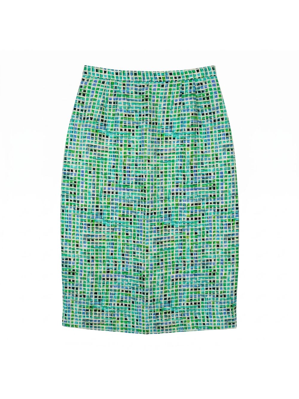 100% Silk Adriana Papell Mosaic Tile Print Pencil Skirt 6P